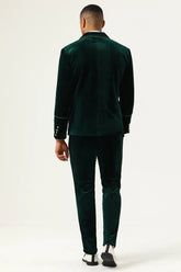 Dark Green Velvet 2 Piece Men's Prom Suits